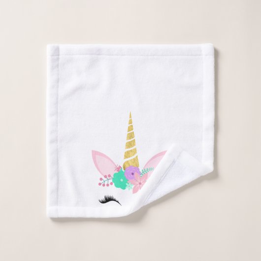 WHITPINK UNICORN BATHROOM TOWEL SET BAD HANDDOEK (Wasdoekje)