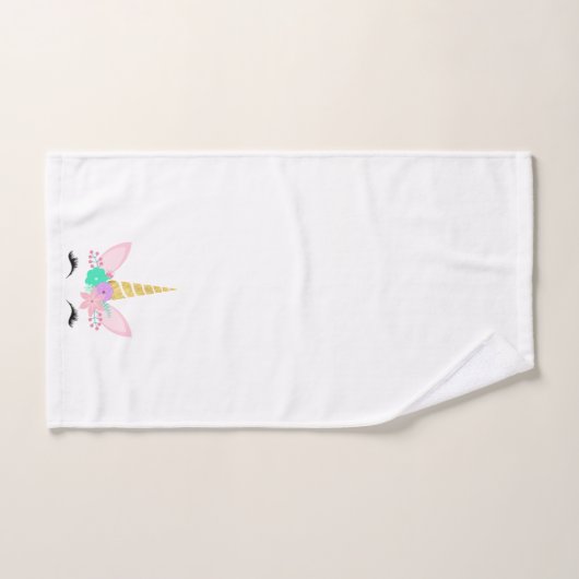 WHITPINK UNICORN BATHROOM TOWEL SET BAD HANDDOEK (Handdoek)