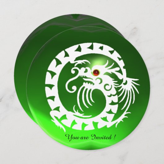 WHITSNAKE DRAGON EMERALD GREEN GEM STONE KAART (Voorkant / Achterkant)