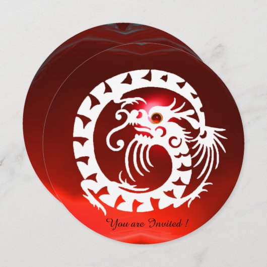 WHITSNAKE DRAGON RED RUBY GEM STONE KAART (Voorkant / Achterkant)