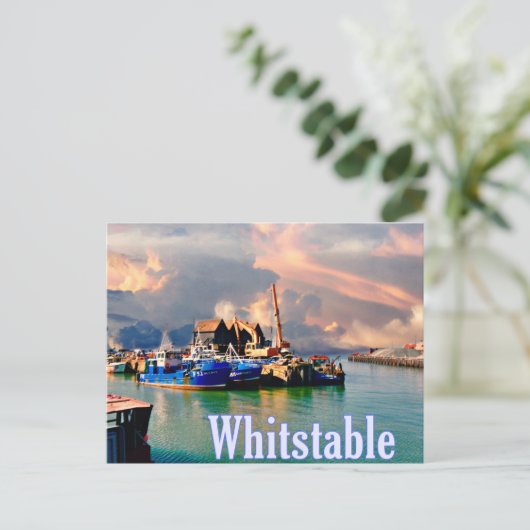 Whitstable harbour briefkaart (Staand voorkant)