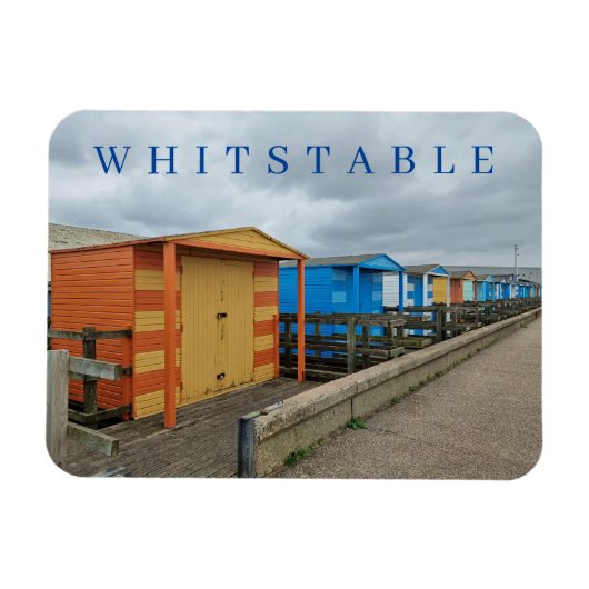 Whitstable strand huts fridge magnet magneet (Horizontaal)