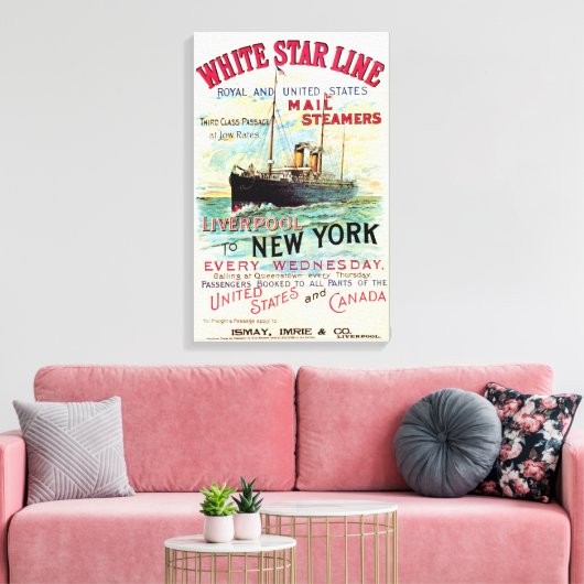 WHITSTAR LINE OCEAN MAIL STEAMER CANVAS AFDRUK (Insitu (Woonkamer))