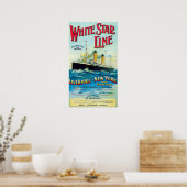 WHITSTAR LINE OCEAN MAIL STEAMER POSTER (Keuken)
