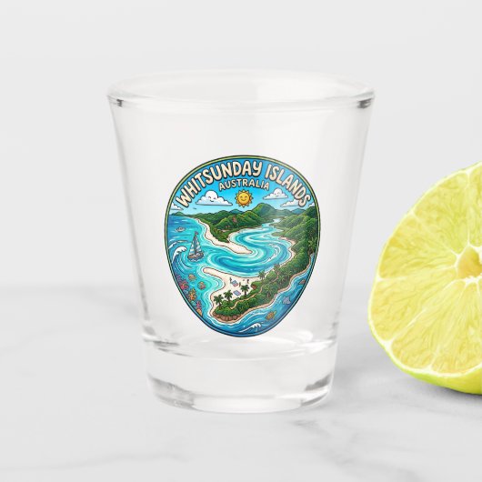 Whitsunday-eilanden Australië Shot Glas (Voorkant)