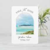 Whitsunday Island Australia Wedding Save the Date Kaart (Staand voorkant)