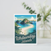 Whitsunday Island Australië Vintage Briefkaart (Staand voorkant)