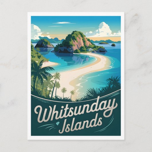 Whitsunday Island Australië Vintage Briefkaart (Voorkant)