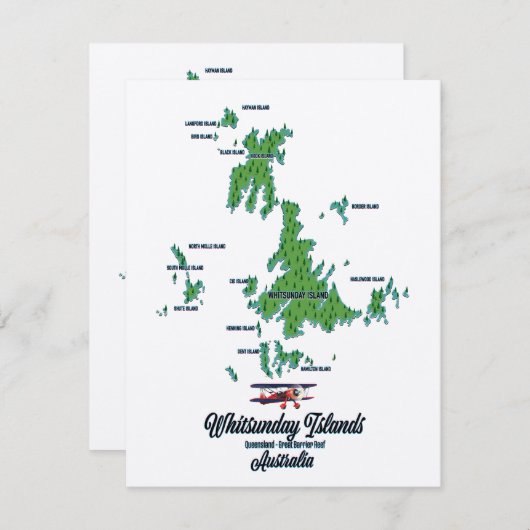 Whitsunday Islands Australia map poster (Voorkant / Achterkant)