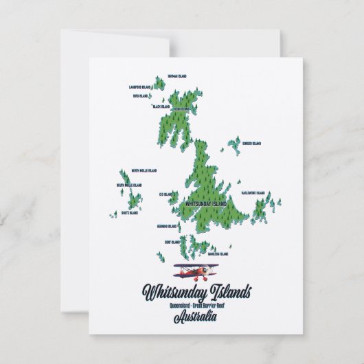 Whitsunday Islands Australia map poster (Achterkant)