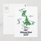Whitsunday Islands Australia map poster Briefkaart (Voorkant / Achterkant)