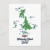 Whitsunday Islands Australia map poster Briefkaart (Voorkant)