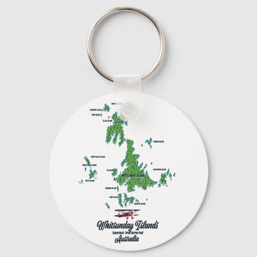 Whitsunday Islands Australia map poster Sleutelhanger (Voorkant)