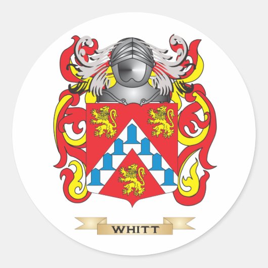 Whitt Family Crest (Wapen) Ronde Sticker (Voorkant)