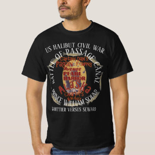 WHITTIER ALASKA HALIBUT OORLOG TEGEN SEWARD 1955-5 T-SHIRT
