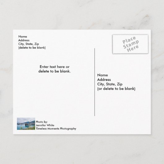 Whittier Alaska Harbor Briefkaart (Achterkant)