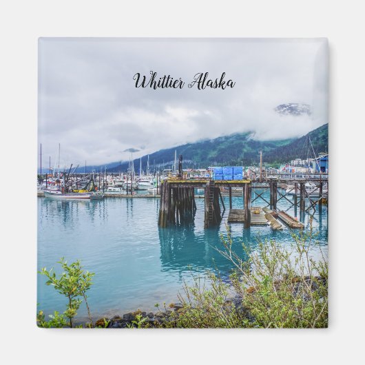 Whittier Alaska Harbor Square Magnet (Voorkant)