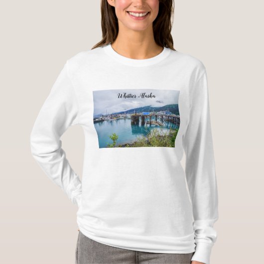 Whittier Alaska Harbour Long Sleeve T-shirt (Voorkant)