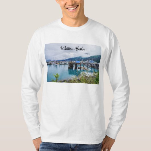 Whittier Alaska Harbour Mannen Long Meve Shirt (Voorkant)