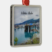 Whittier Alaska Harbour Premium Square Ornament (Rechts)
