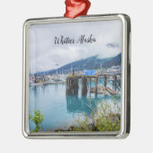 Whittier Alaska Harbour Premium Square Ornament (Links)