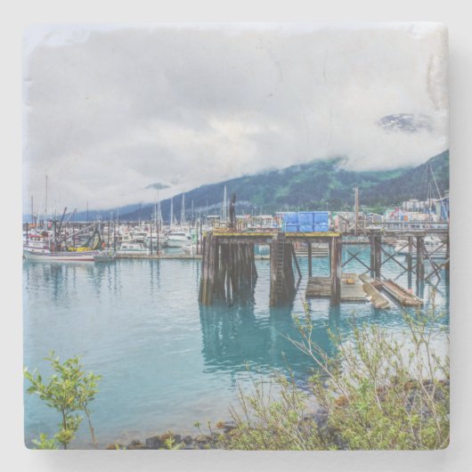 Whittier Alaska Harbour Stenen Onderzetter (Voorkant)