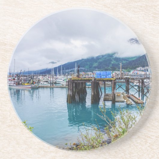 Whittier Alaska Harbour Zandsteen Onderzetter (Voorkant)