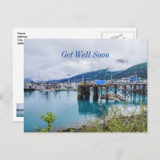 Whittier Alaska Haven spoedig beterschap ansichtka Briefkaart (Voorkant / Achterkant)