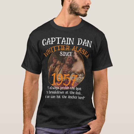 Whittier Alaska Kapitein Dan Het Anker T-shirt (Voorkant)