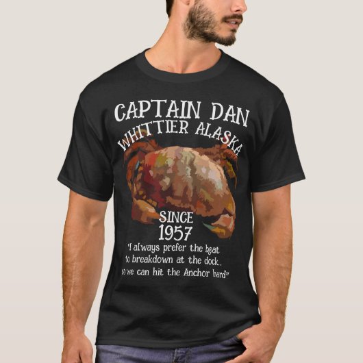 Whittier Alaska Kapitein Dan Het Anker T-shirt (Voorkant)