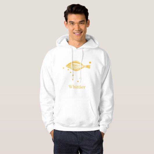 Whittier Alaska State Flag Halibut Vist Hoodie (Voorkant volledig)