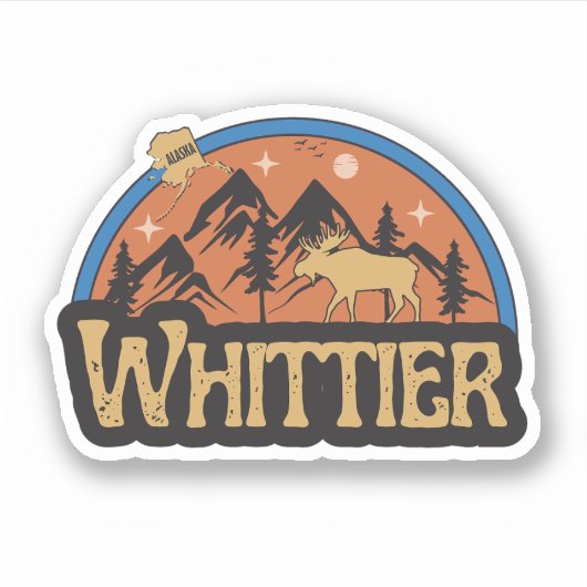 Whittier, Alaska Sticker (Voorkant)