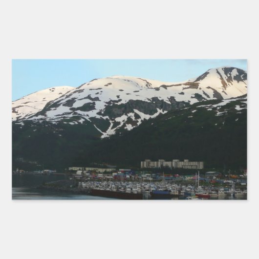 Whittier bij Schilderachtig Alaska-fotografie in D Rechthoekige Sticker (Voorkant)
