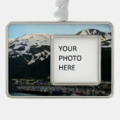 Whittier bij Schilderachtig Alaska-fotografie in D Verzilverd Omlijst Ornament (Voorkant)