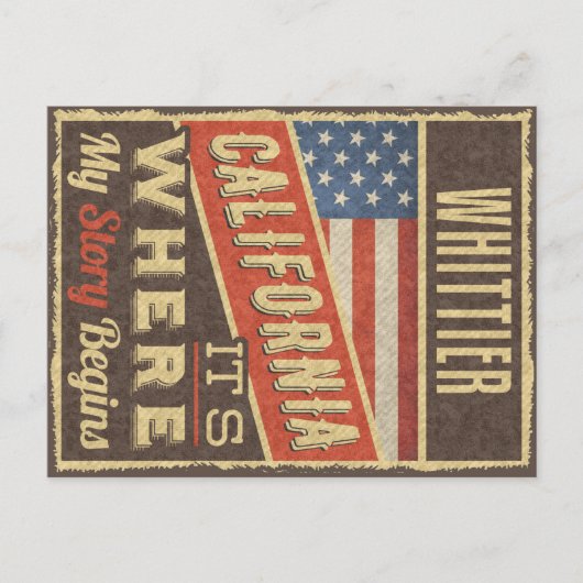 Whittier California Briefkaart (Voorkant)