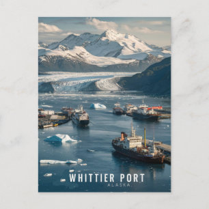 Whittier, haven van Alaska Briefkaart
