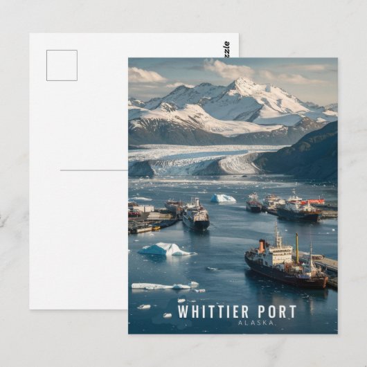 Whittier, haven van Alaska Briefkaart (Voorkant / Achterkant)