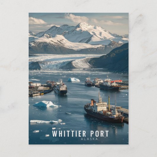 Whittier, haven van Alaska Briefkaart (Voorkant)