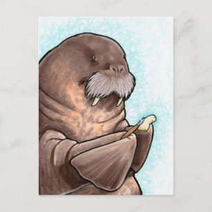 Whittling Walrus Briefkaart