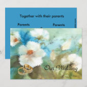 whitw camellias trouwuitnodiging kaart (Voorkant / Achterkant)