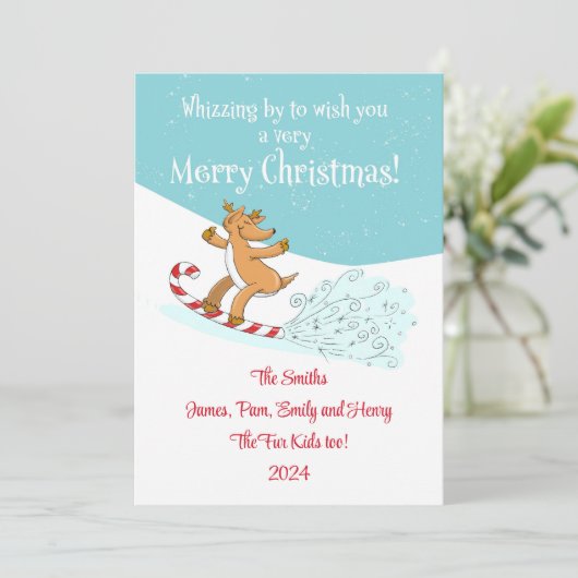 Whizzing By - Kaart met kerst (Staand voorkant)