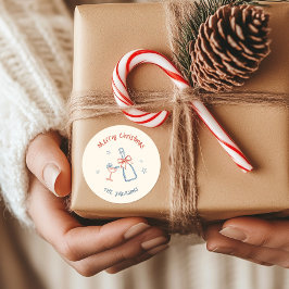 Whizzyrisch Handgetekend Prettig Kerstfeest Ronde Sticker