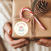 Whizzyrisch Handgetekend Prettig Kerstfeest  Ronde Sticker