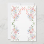 Whmistical Wildflower Crest Monogram Huwelijk Kaart (Achterkant)