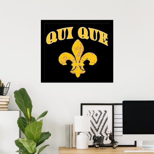 Who dat French Fleur De Lis Poster (Thuiskantoor)