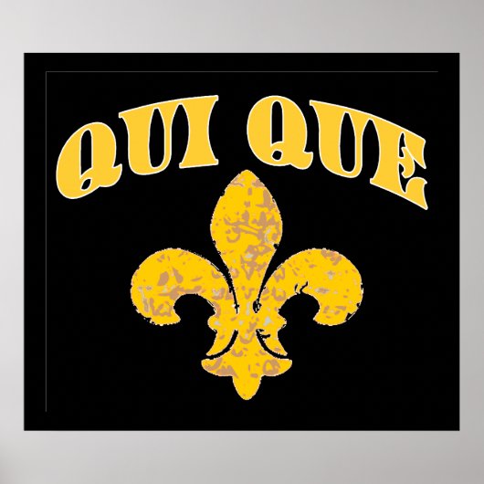 Who dat French Fleur De Lis Poster (Voorkant)