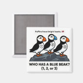 Who Has a Blue Beak? – Puffin Learning Magnet (Voorkant / Achterkant)