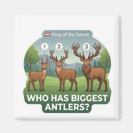 Who Has Biggest Antlers? Red Deer Austria Animal  Magneet