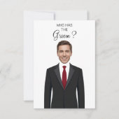 Who Has The Groom Scratch Off Game Bridal Shower T Bedankkaart (Voorkant)