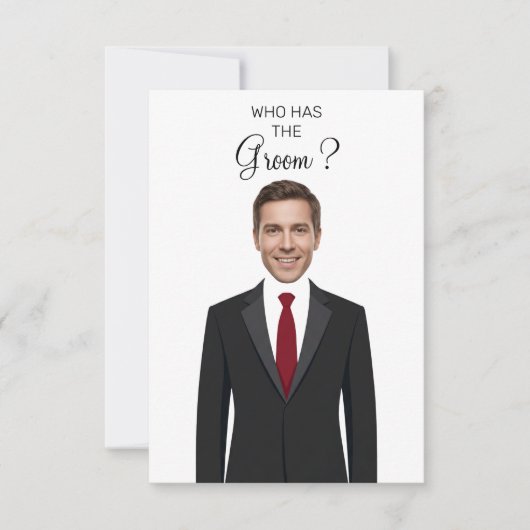 Who Has The Groom Scratch Off Game Bridal Shower T Bedankkaart (Voorkant)